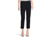 Krazy Larry Pull On Microfiber Ankle Pants In Black