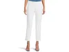 Krazy Larry Pull On Microfiber Ankle Pants In White