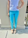 Krazy Larry Pull-on Solid Ankle Pants In Turquoise In Blue