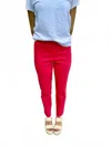 Krazy Larry Pull-on Solid Watermelon Ankle Pants In Red
