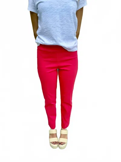Krazy Larry Pull-on Solid Watermelon Ankle Pants In Red