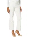 Krazy Larry Stretch Linen Wide Ankle Pants In Oatmeal Stripe In White