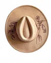 Krew Designs Women's Wildflower & Vines Hat In Beige In Brown