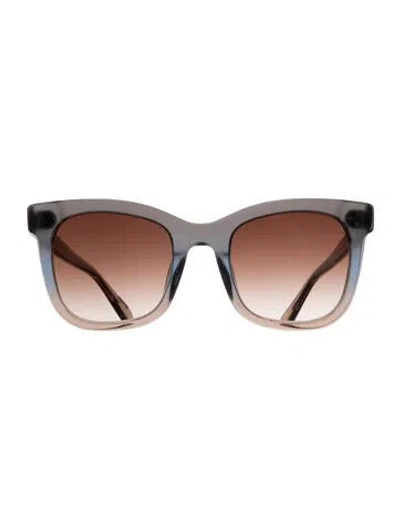 Pre-owned Krewe Adele Square Sunglasses In Blue/neutrals