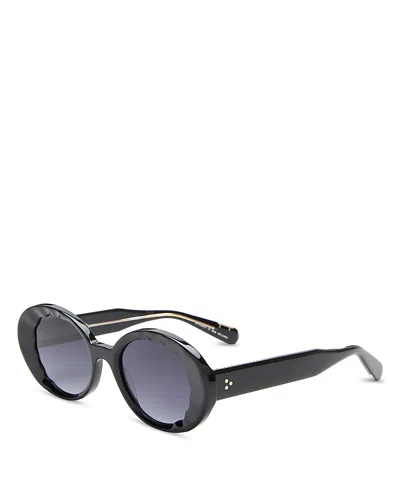 Krewe Alixe Round Sunglasses, 50mm In Black/gray Gradient