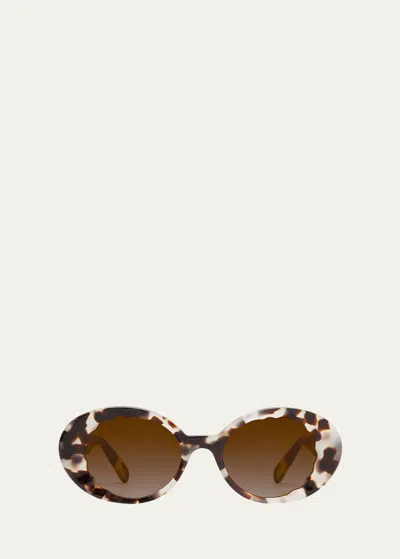 Krewe Alixie Acetate Oval Sunglasses In Malt