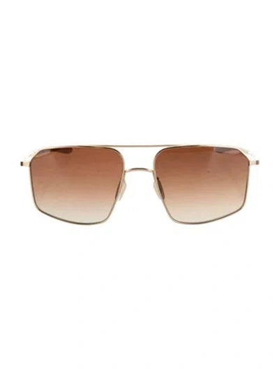 Pre-owned Krewe Aspen Aviator Sunglasses In Gold