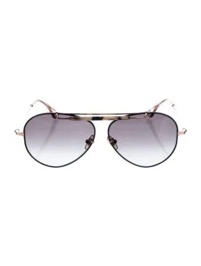 Pre-owned Krewe Aviator Gradient Sunglasses In Black