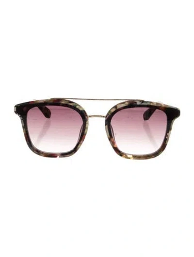 Pre-owned Krewe Aviator Gradient Sunglasses In Brown