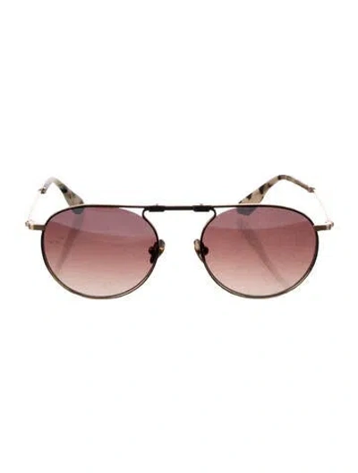 Pre-owned Krewe Aviator Gradient Sunglasses In Brown