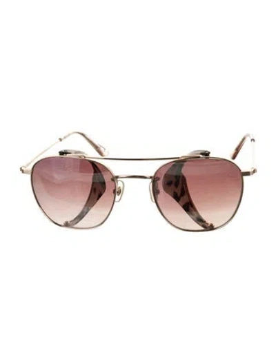Pre-owned Krewe Aviator Gradient Sunglasses In Gold