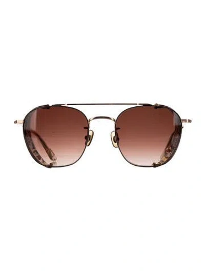 Pre-owned Krewe Aviator Gradient Sunglasses In Gold
