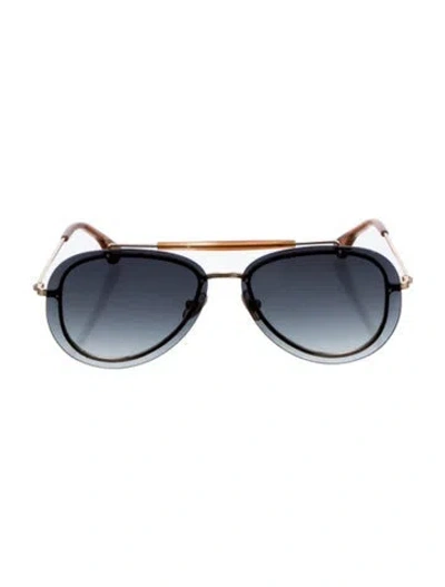 Pre-owned Krewe Aviator Gradient Sunglasses In Gold