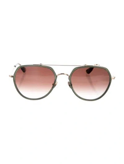 Pre-owned Krewe Aviator Gradient Sunglasses In Gold