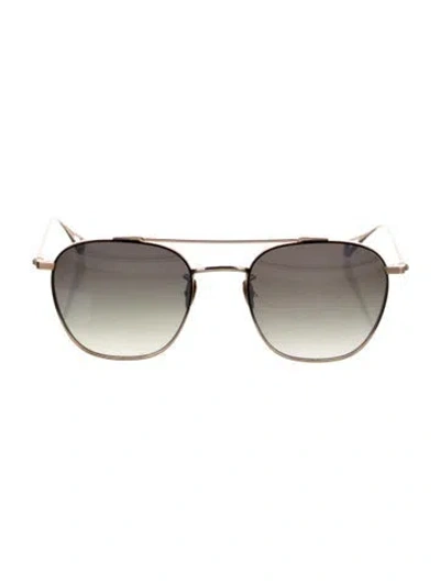 Pre-owned Krewe Aviator Gradient Sunglasses In Gold