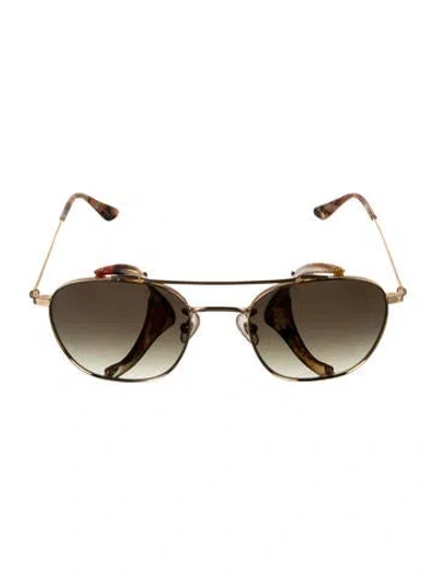 Pre-owned Krewe Aviator Gradient Sunglasses In Gold