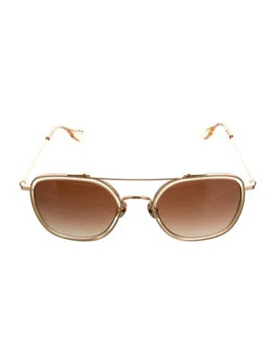 Pre-owned Krewe Aviator Gradient Sunglasses In Gold