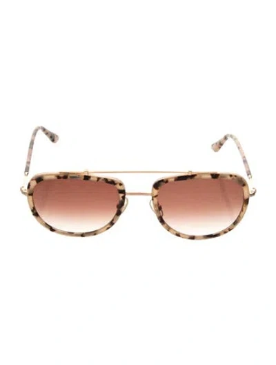 Pre-owned Krewe Aviator Gradient Sunglasses In Neutrals