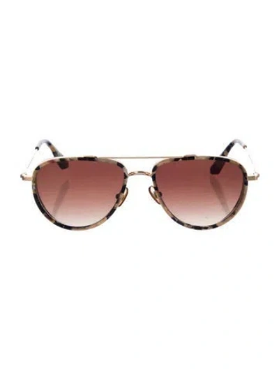 Pre-owned Krewe Aviator Gradient Sunglasses In Neutrals