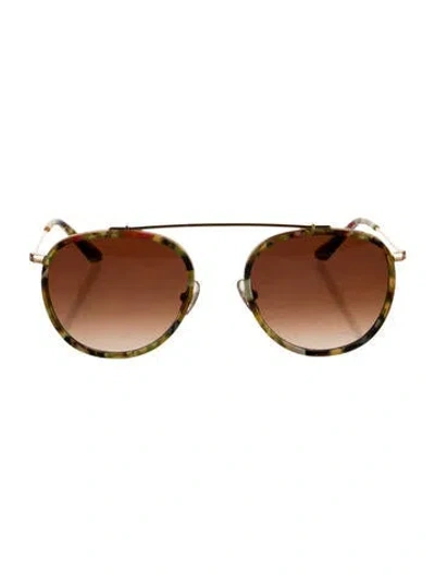 Pre-owned Krewe Aviator Gradient Sunglasses In Yellow