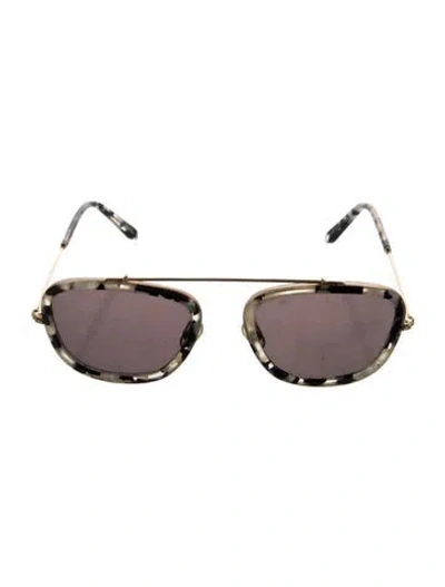 Pre-owned Krewe Aviator Mirrored Sunglasses In Neutral
