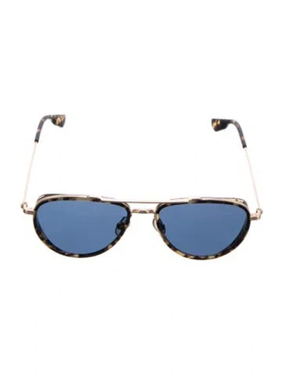 Pre-owned Krewe Aviator Tinted Sunglasses In Brown