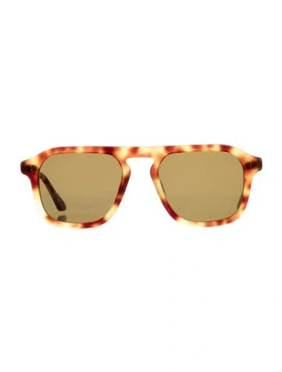 Pre-owned Krewe Aviator Tinted Sunglasses In Brown
