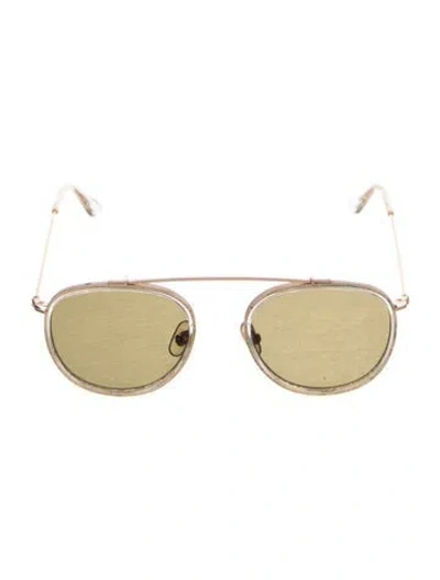 Pre-owned Krewe Aviator Tinted Sunglasses In Clear/gold