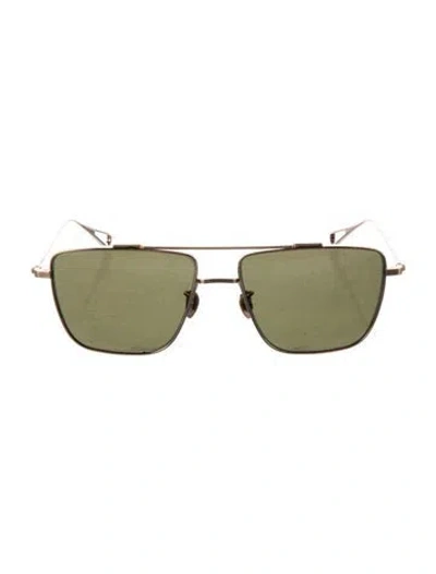 Pre-owned Krewe Aviator Tinted Sunglasses In Gold