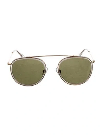 Pre-owned Krewe Aviator Tinted Sunglasses In Gold