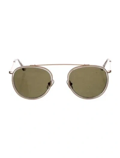 Pre-owned Krewe Aviator Tinted Sunglasses In Gold