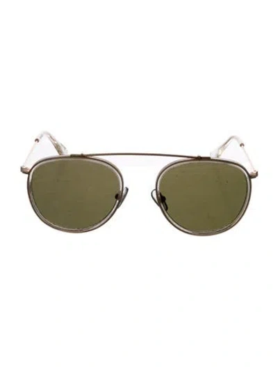 Pre-owned Krewe Aviator Tinted Sunglasses In Gold