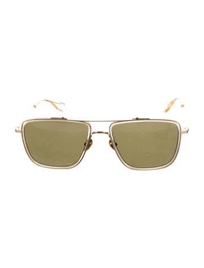Pre-owned Krewe Aviator Tinted Sunglasses In Gold