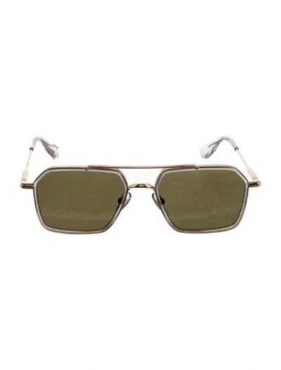 Pre-owned Krewe Aviator Tinted Sunglasses In Gold