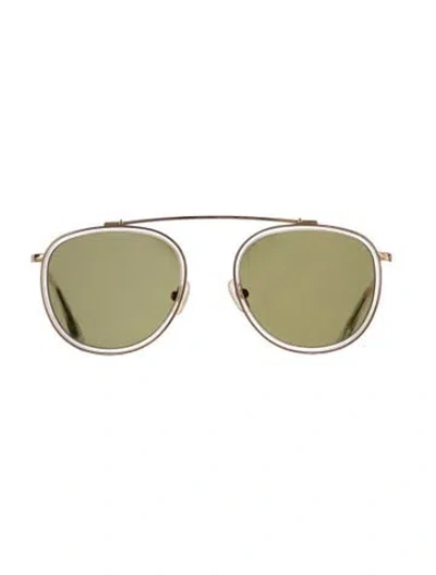 Pre-owned Krewe Aviator Tinted Sunglasses In Gold