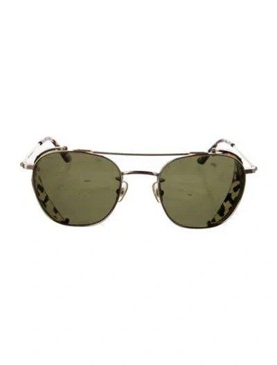 Pre-owned Krewe Aviator Tinted Sunglasses In Gold