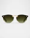 Krewe Beau Ii Acetate & Stainless Steel Round Sunglasses
