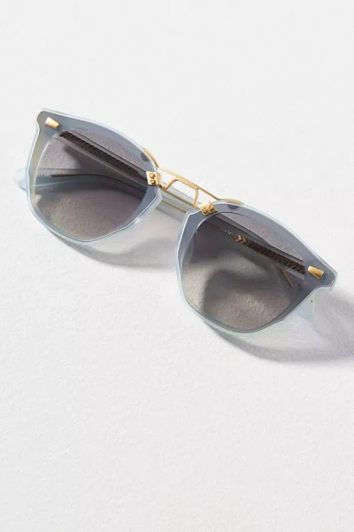 Krewe Beau Nylon Mirrored Circle Sunglasses In Blue