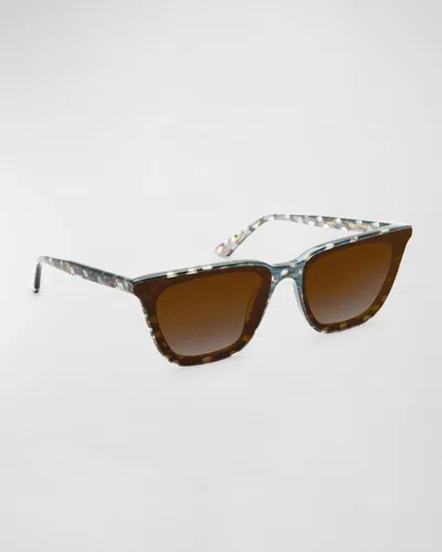 Krewe Bowery Nylon Acetate Cat-eye Sunglasses In Como