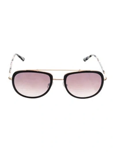 Pre-owned Krewe Breton Aviator Sunglasses In Black