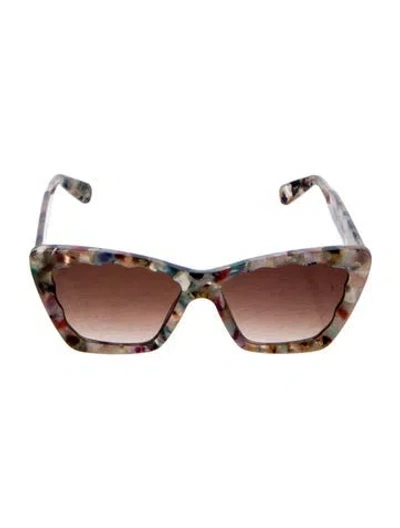 Pre-owned Krewe Brigitte Cat-eye Sunglasses In Neutral