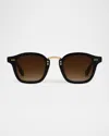 Krewe Campbell Acetate & Stainless Steel Round Sunglasses