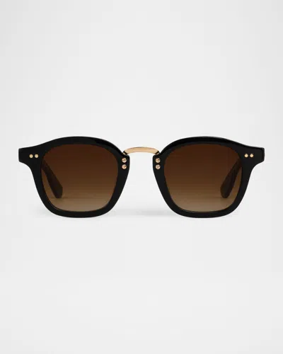 Krewe Campbell Acetate & Stainless Steel Round Sunglasses