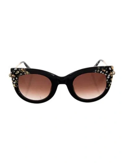 Pre-owned Krewe Cat-eye Gradient Sunglasses In Black