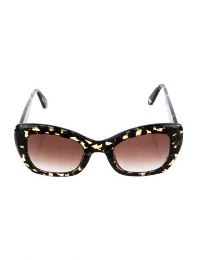Pre-owned Krewe Cat-eye Gradient Sunglasses In Brown