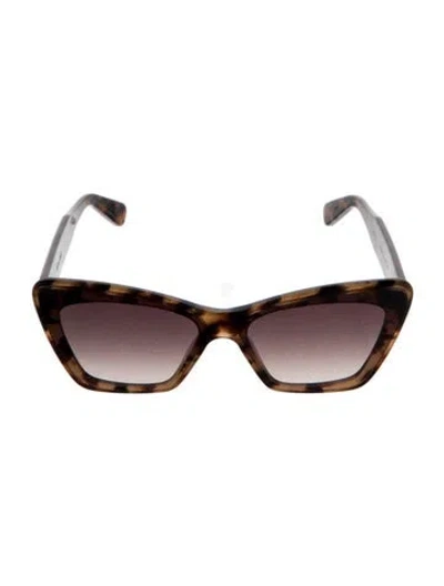 Pre-owned Krewe Cat-eye Gradient Sunglasses In Brown