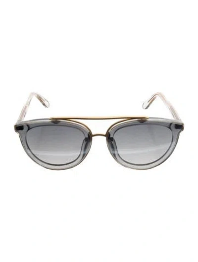 Pre-owned Krewe Cat-eye Gradient Sunglasses In Clear/gold