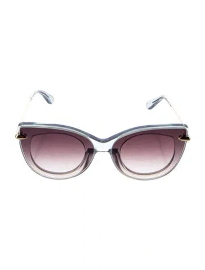 Pre-owned Krewe Cat-eye Gradient Sunglasses In Transparent