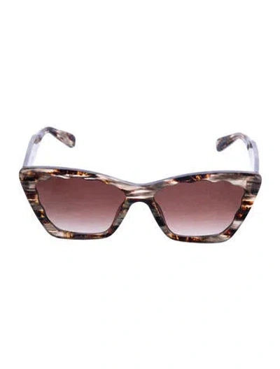 Pre-owned Krewe Cat-eye Mirrored Sunglasses In Neutral