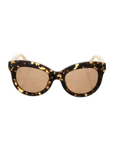 Pre-owned Krewe Cat-eye Tinted Sunglasses In Brown